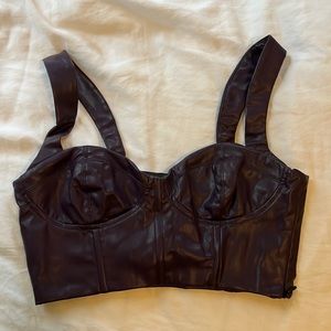 Zara Leather Bustier Top